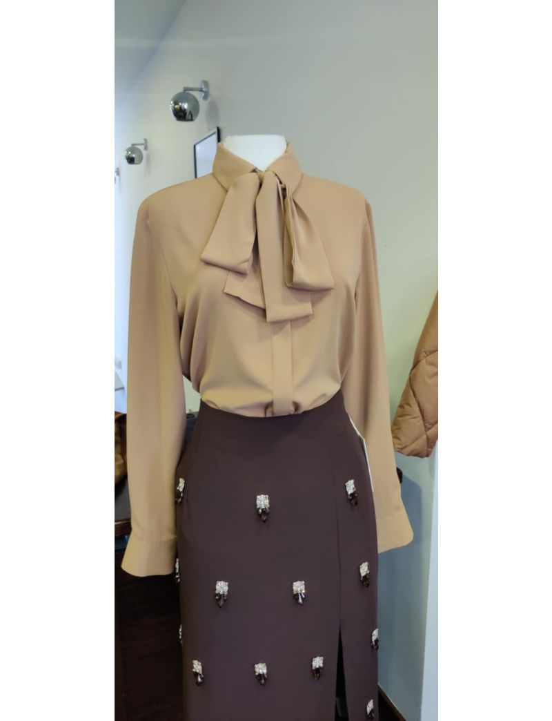 Camisa Blusa Laço Amovível