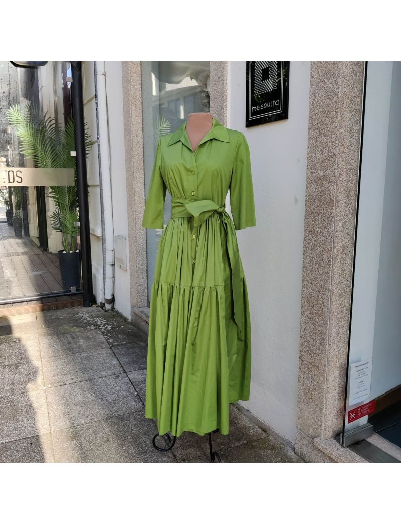 Vestido Maxi Camiseiro Franzido 