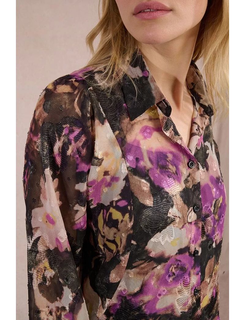 Blusa Estampada Semitransparente 