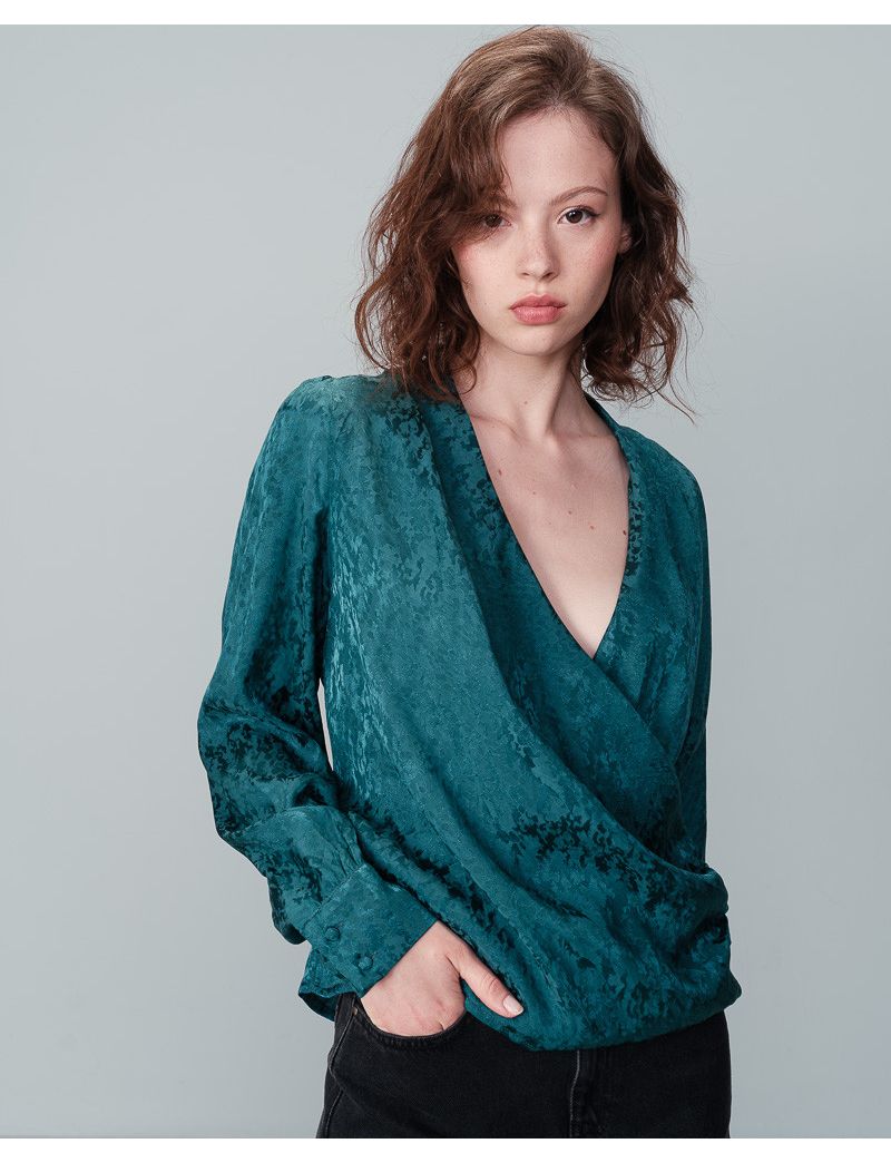 Blusa Cetim Jacquard