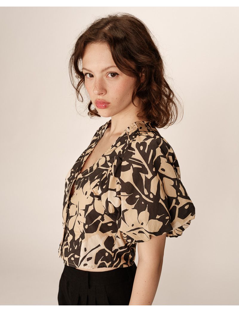 Blusa Top Manga Balão