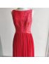 Vestido Longo Brocado e Tule