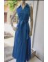 Vestido Cavado com Gola