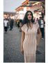 Vestido Longo Crochet Risca vertical