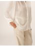 Blusa Oversize Franzida Semi Transparente