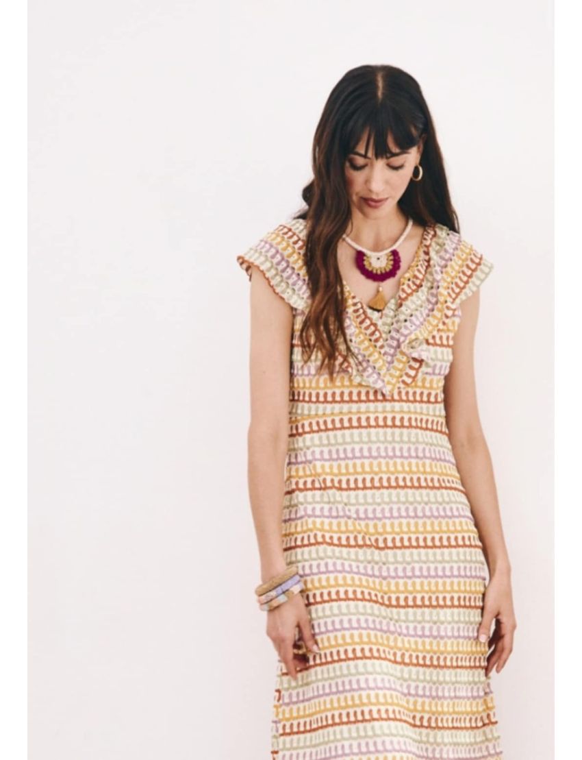 Vestido Rendado Multicolorido