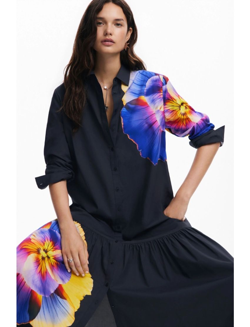 Vestido Camiseiro Folho