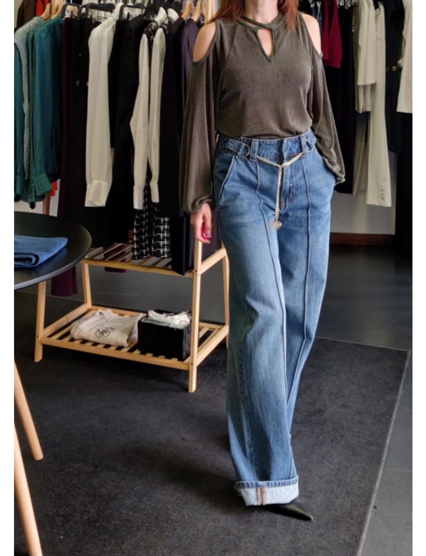 Calças Jeans Palazzo 