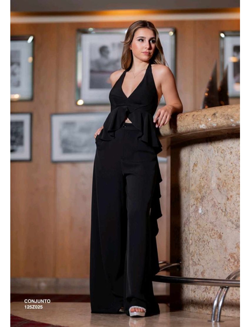 Conjunto Calças Top Folho