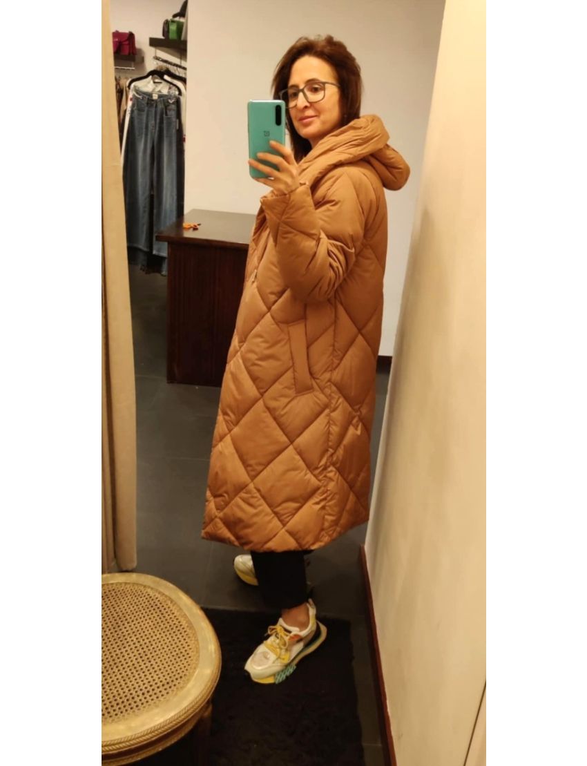 Casaco Acolchoado Longo Capuz