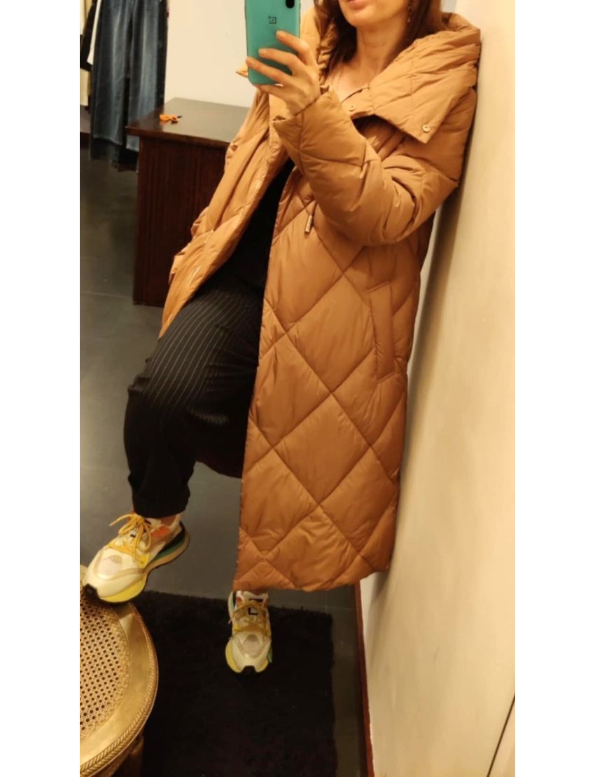 Casaco Acolchoado Longo Capuz