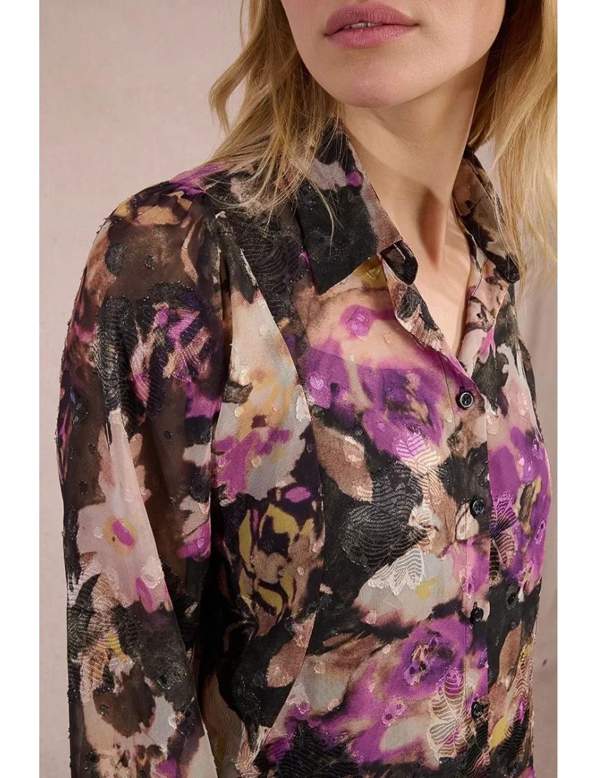 Blusa Estampada Semitransparente 