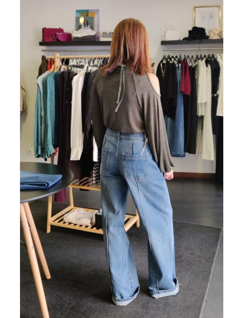 Calças Jeans Palazzo 