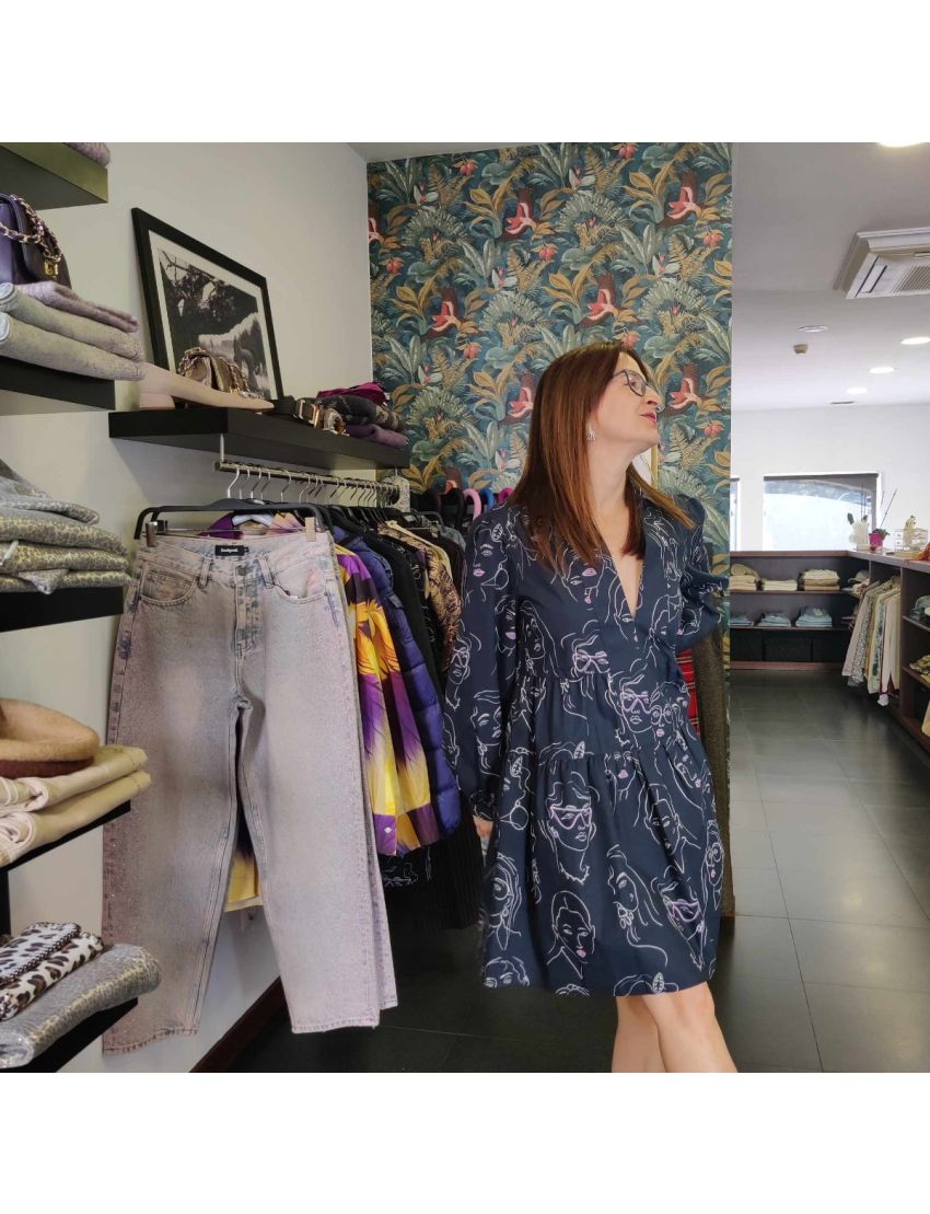 Vestido Curto Estampado