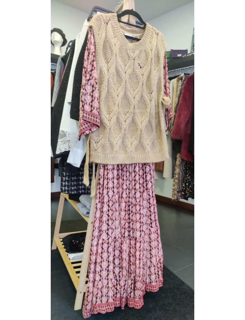 Vestido Comprido Estampado Boho