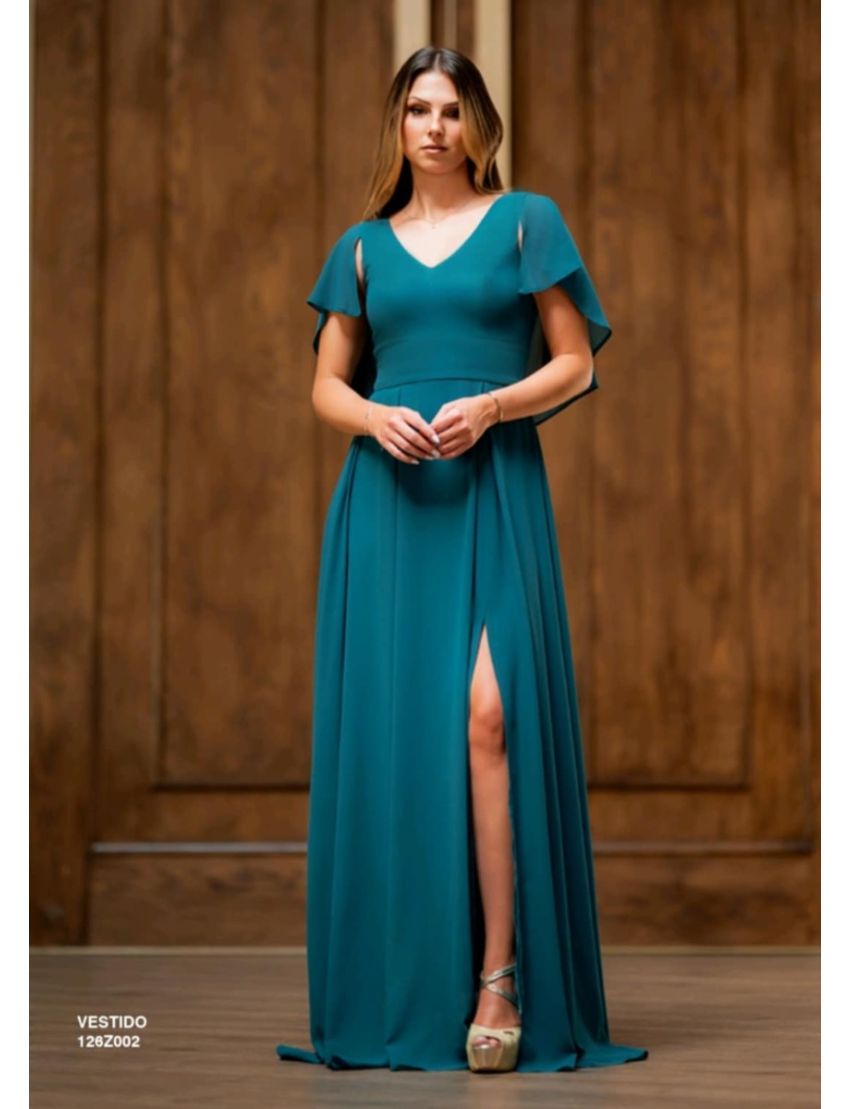 Vestido Longo Fluido Capa