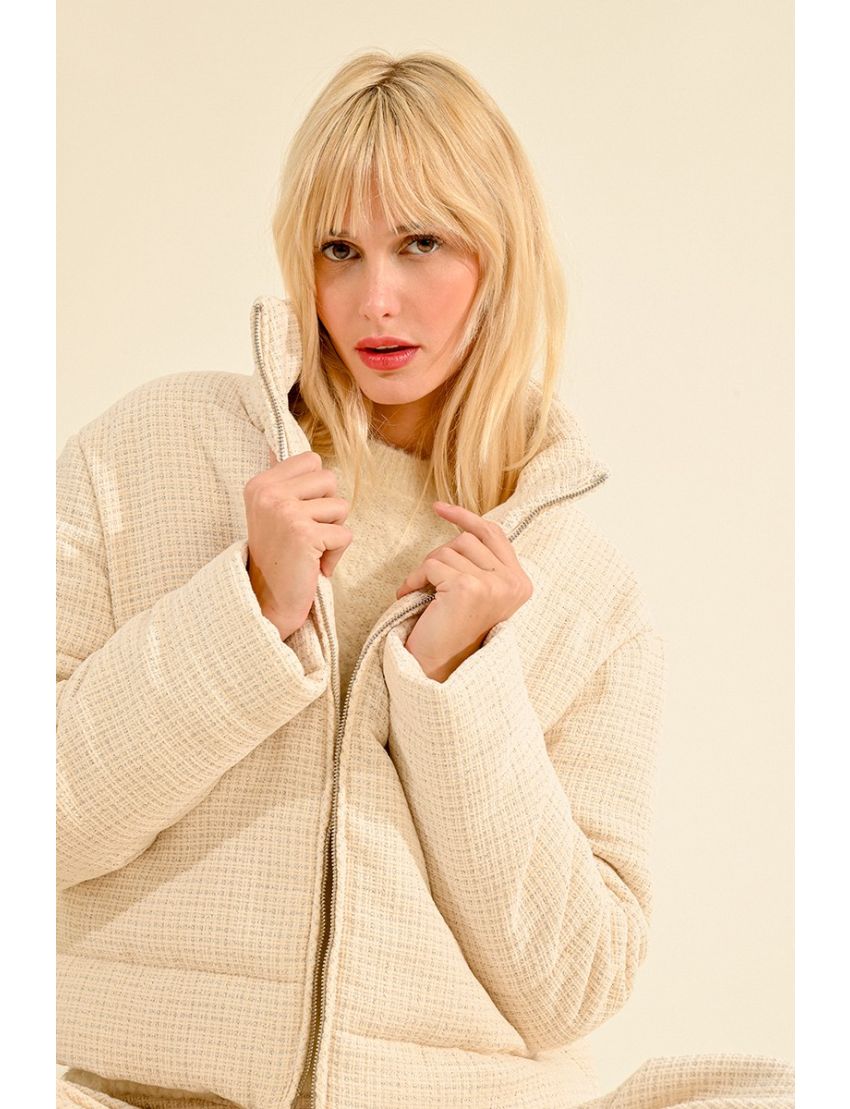 Casaco/Blusão Empastado Tweed Veludo