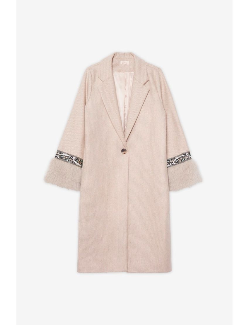 Casaco Comprido Punho Pelo