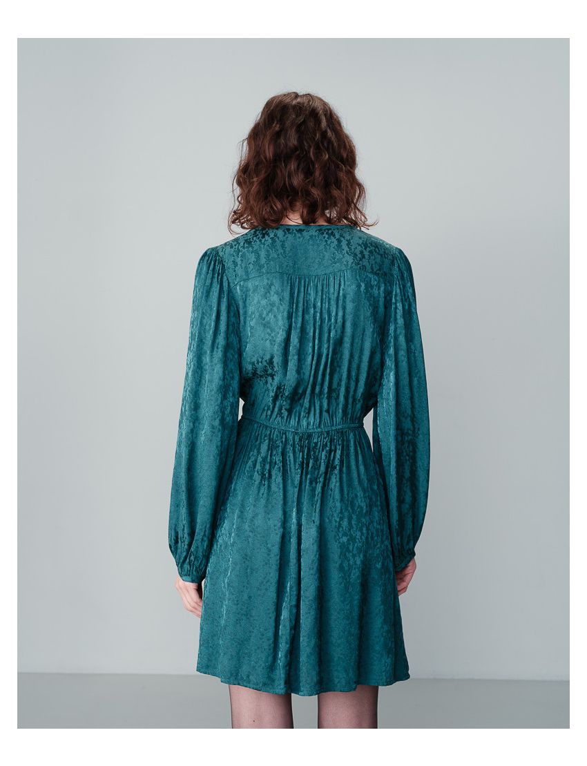 Vestido Curto Cetim Jacquard