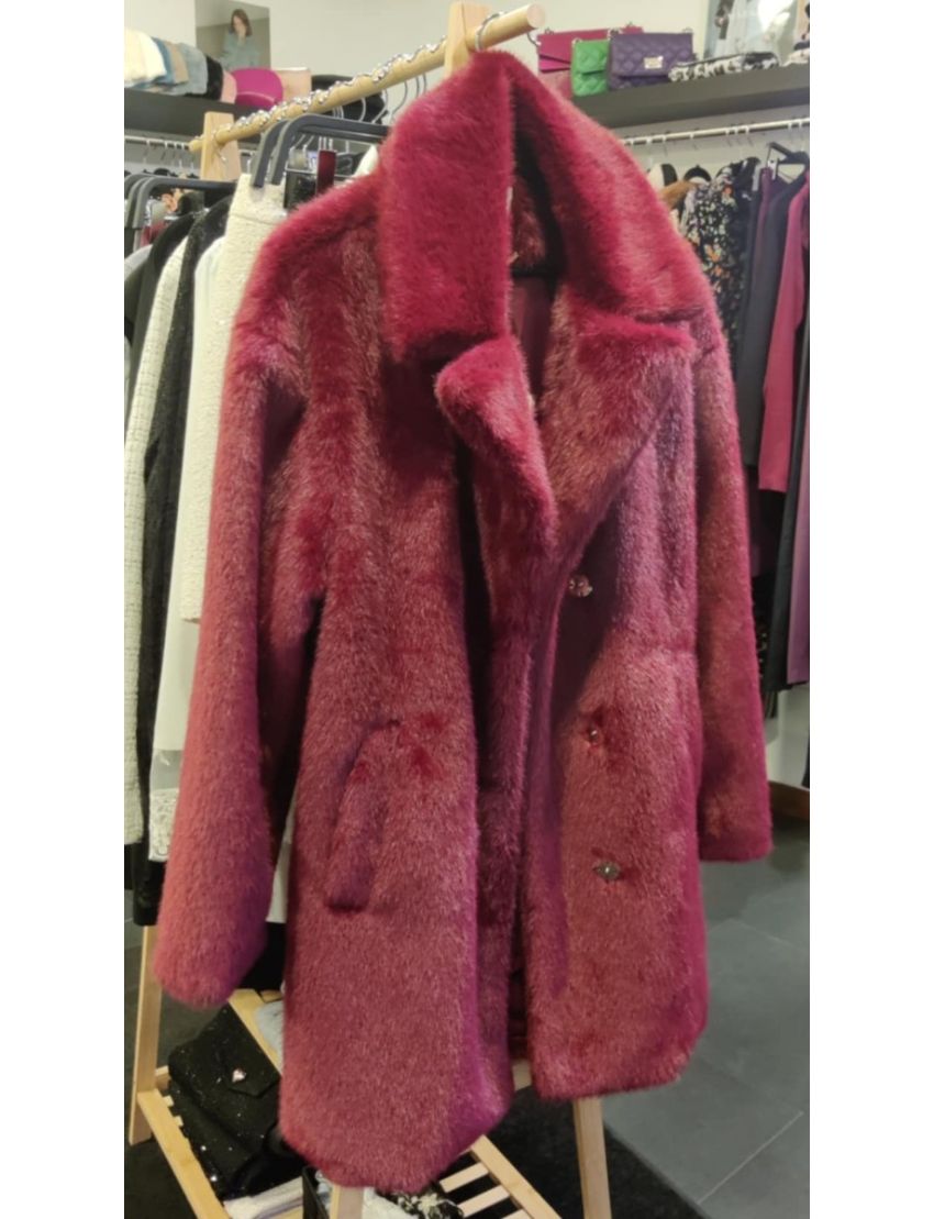 Casaco/Sobretudo Teddy Pelo Bordeaux 