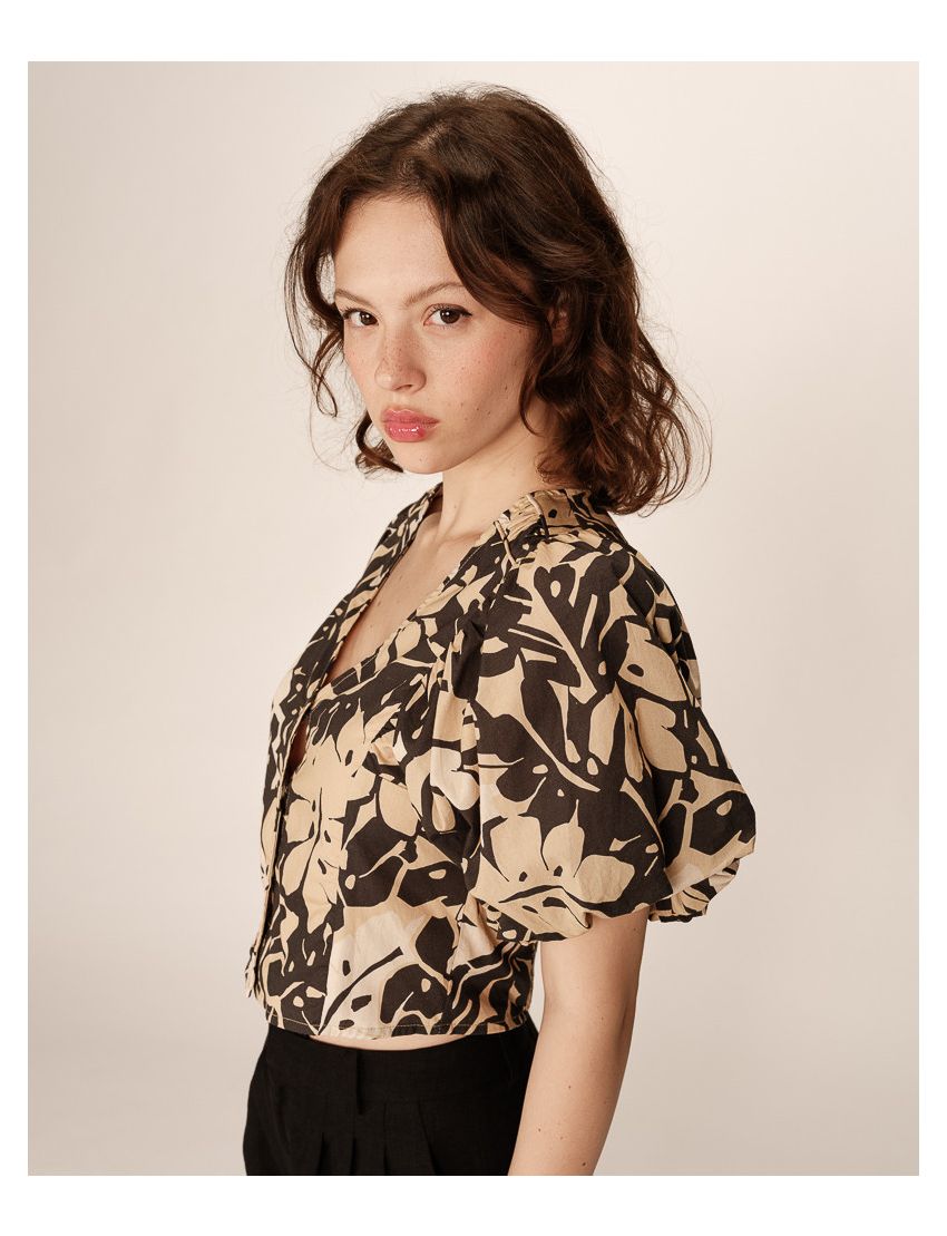 Blusa Top Manga Balão