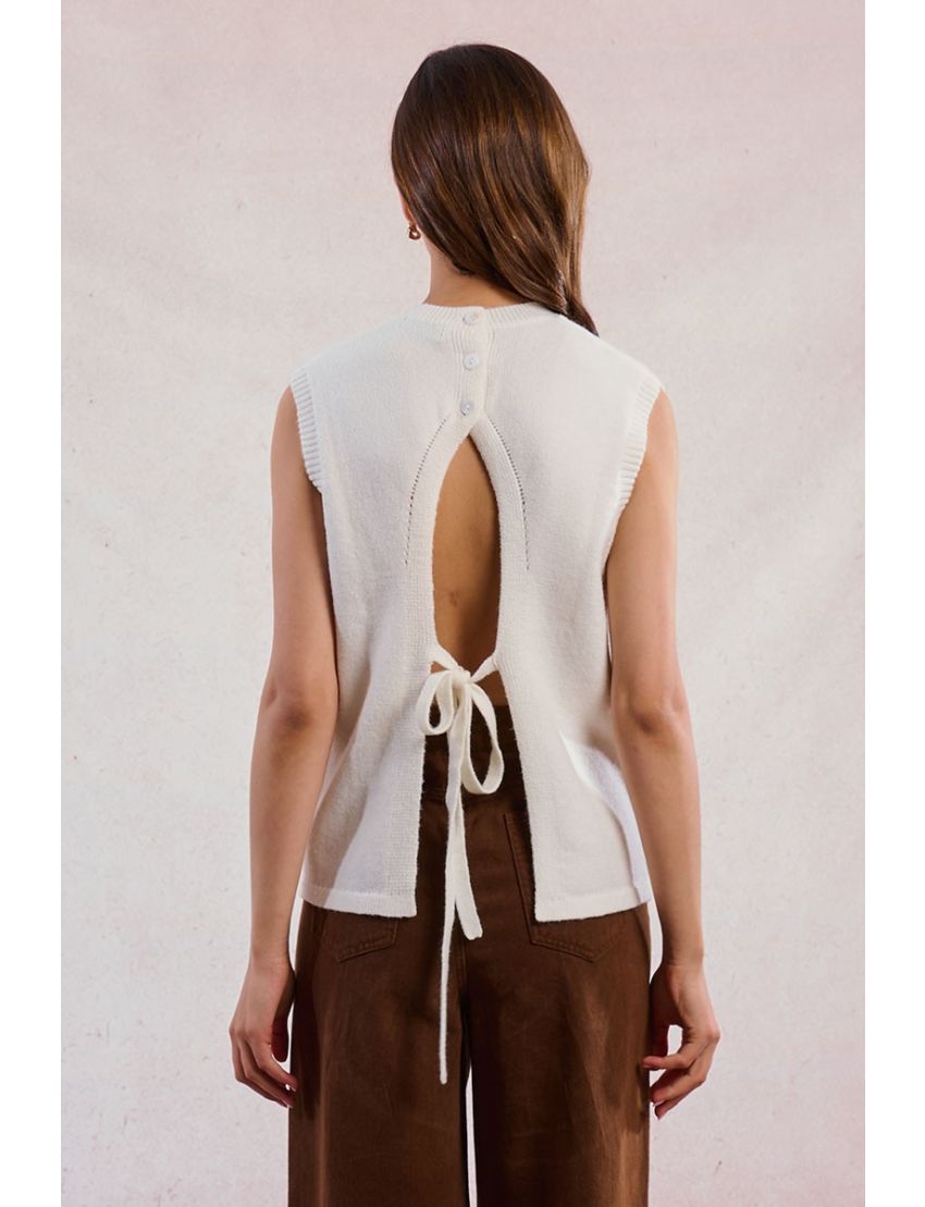 Colete Malha Aberto Atrás