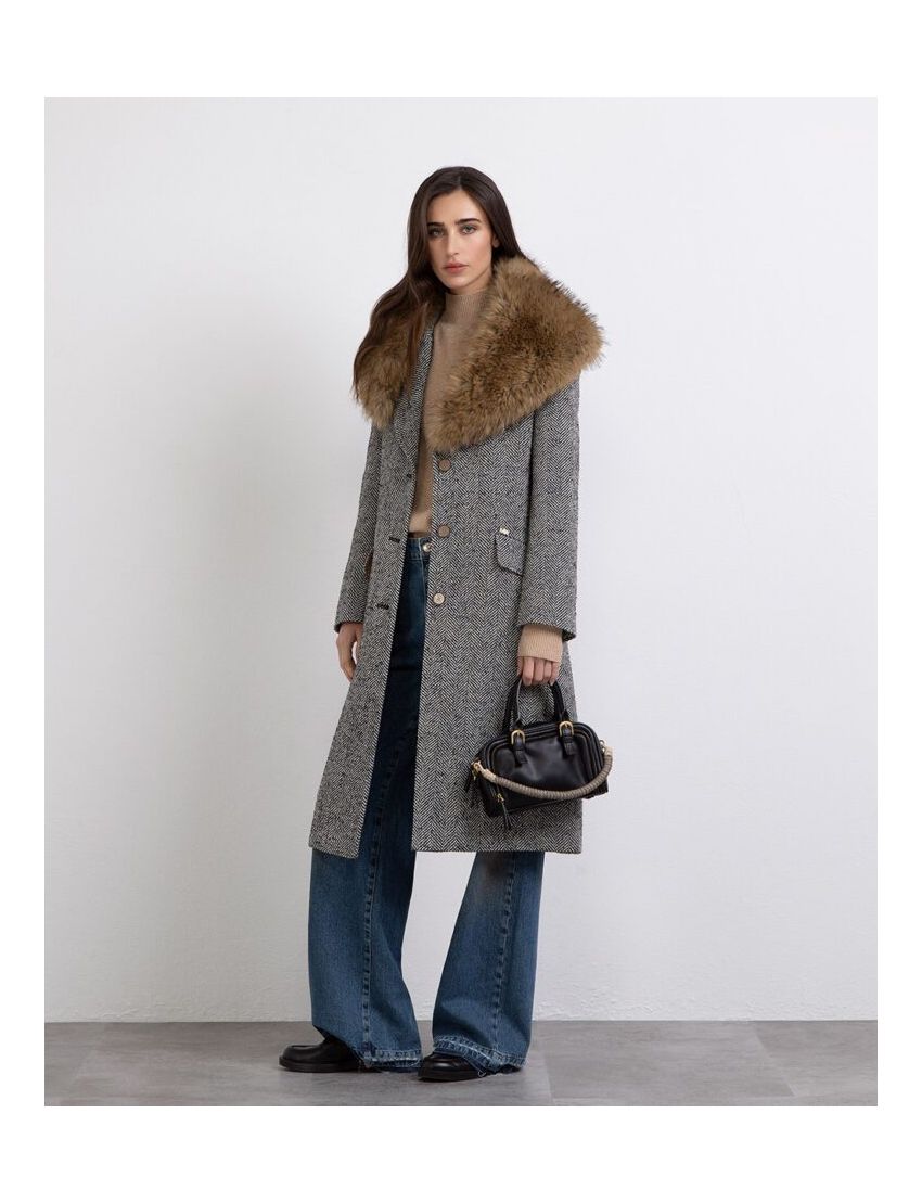 Casaco/Sobretudo Tweed Espinha