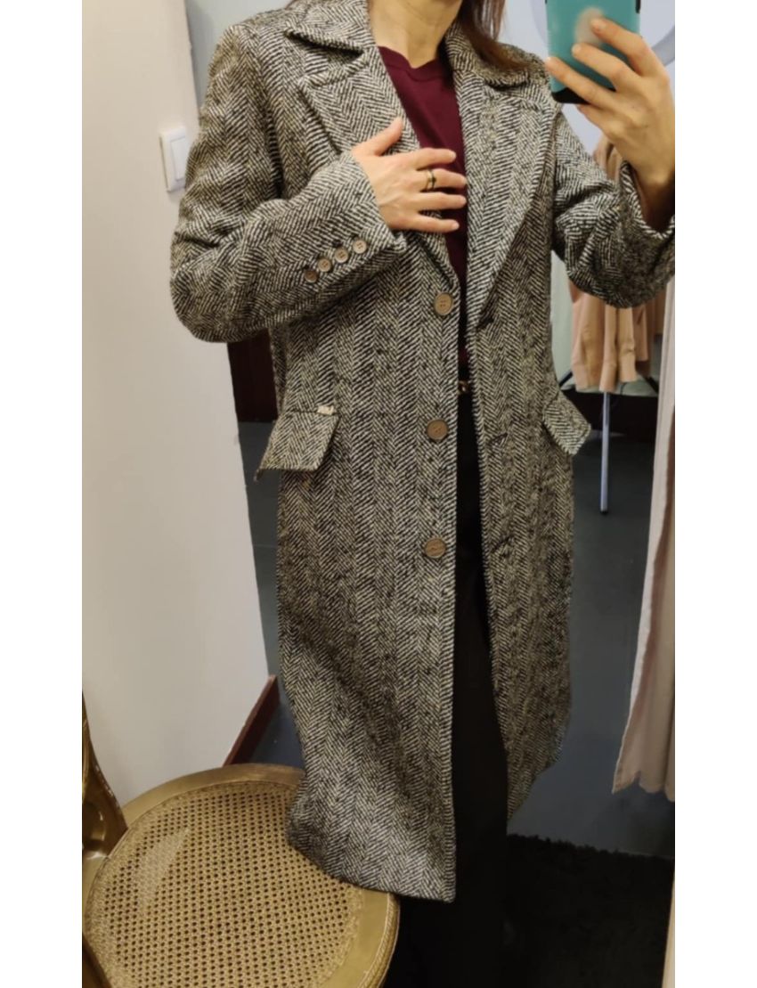 Casaco/Sobretudo Tweed Espinha