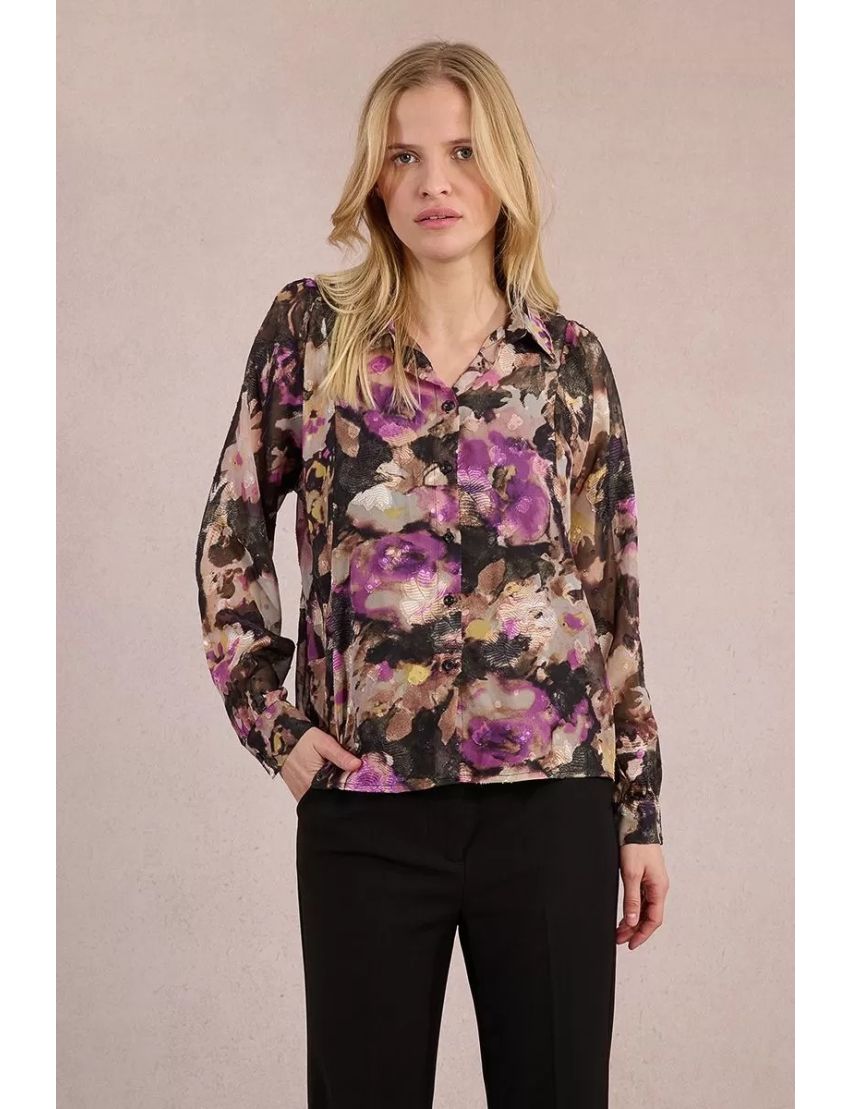 Blusa Estampada Semitransparente 
