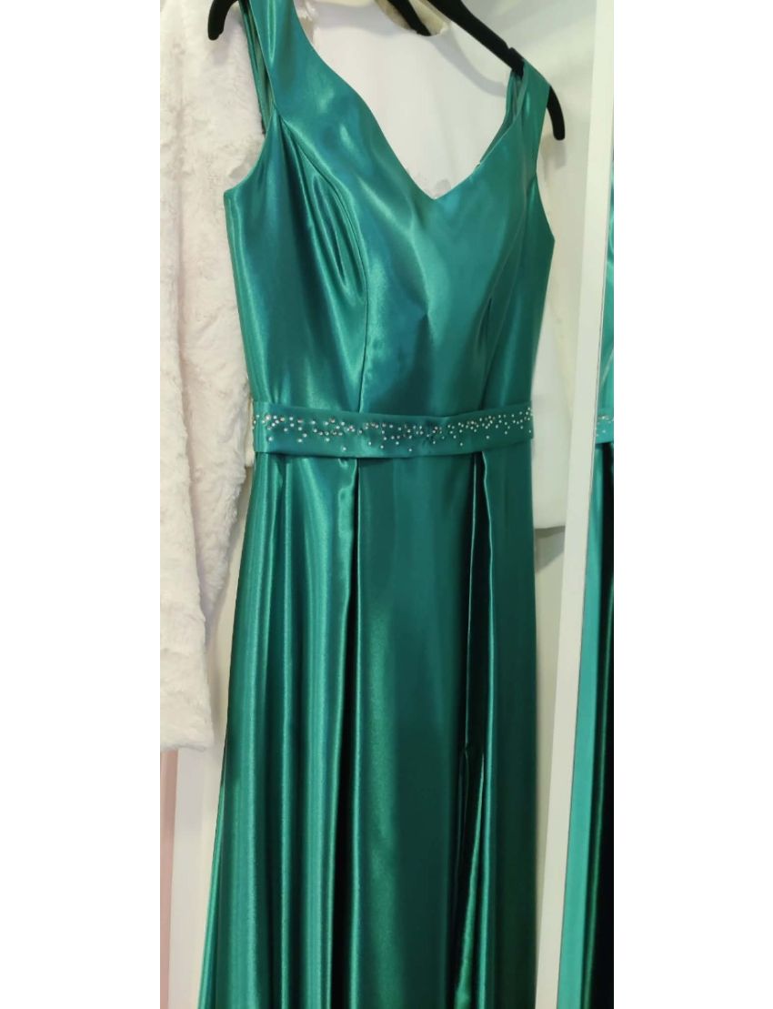 Vestido Longo Cetim Ombro Caído