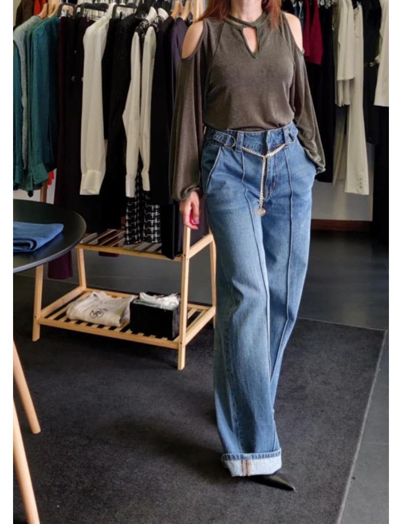 Calças Jeans Palazzo 