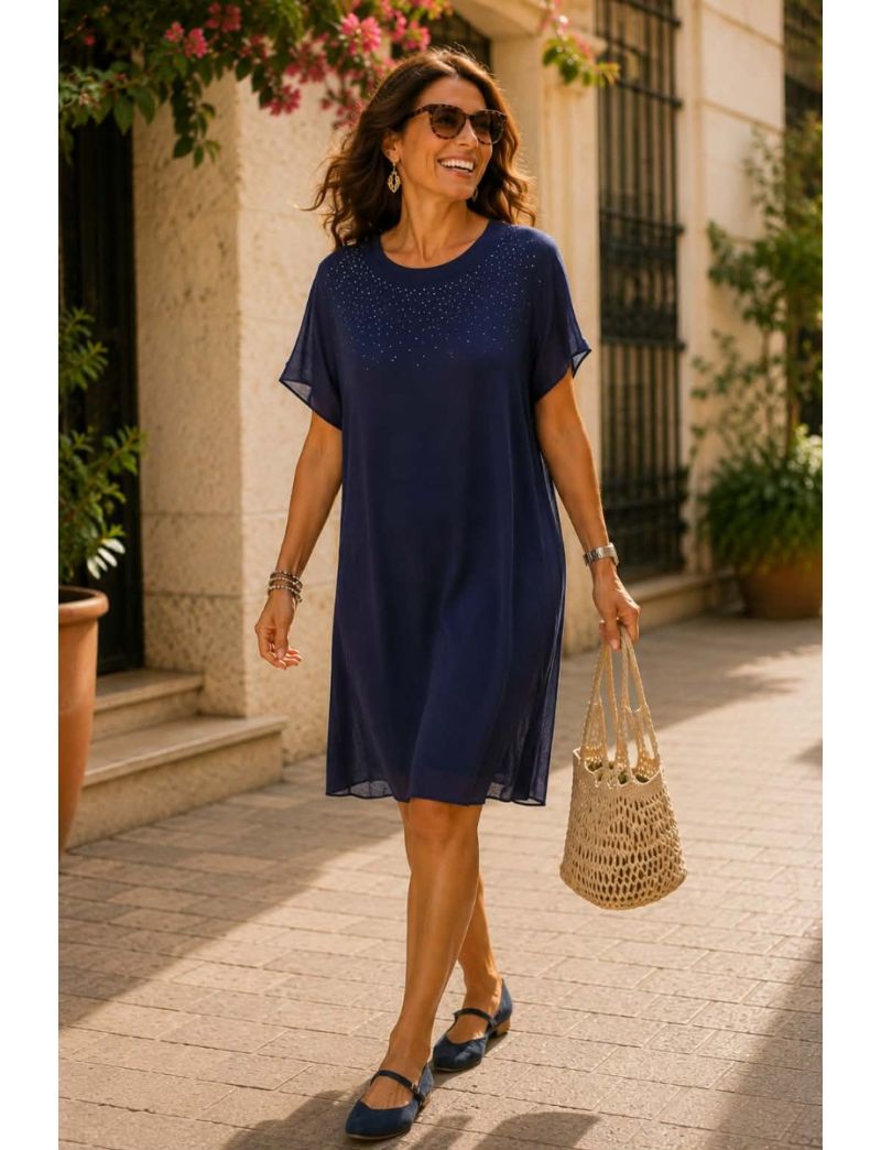 Vestido curto fluído