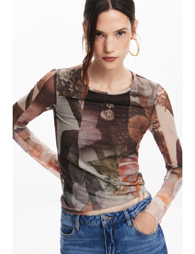 Blusa/Camisola Tule Estampado