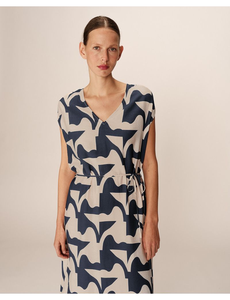 Vestido Estampado Corte Direito