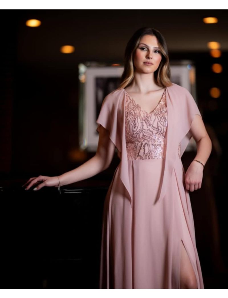 Vestido Longo Corpo Pedraria